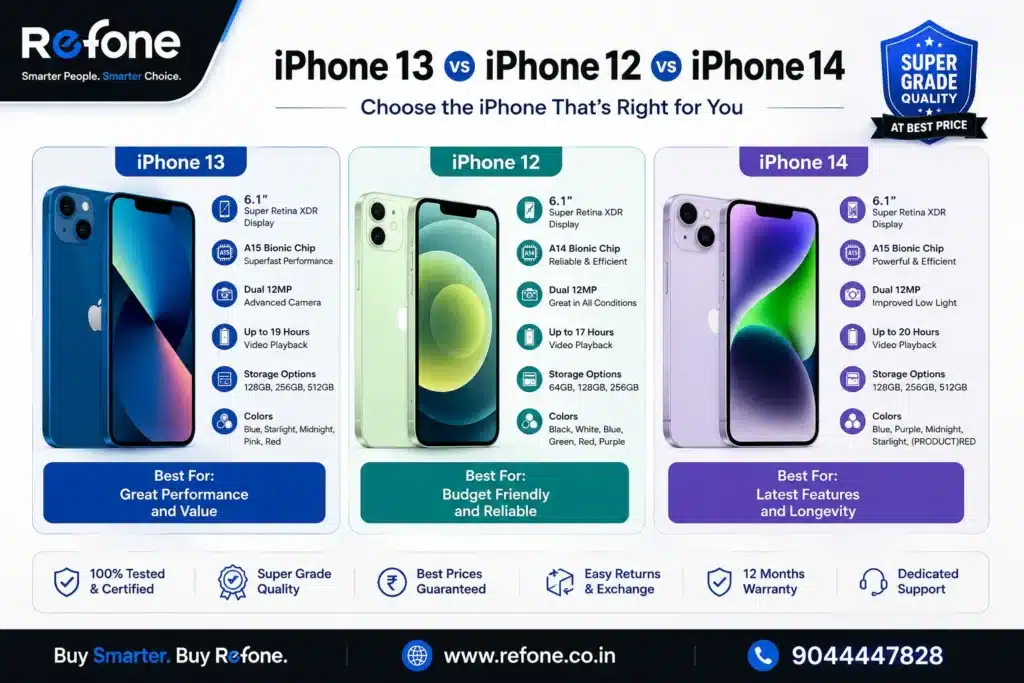 iPhone 13 vs iPhone 12 vs iPhone 14