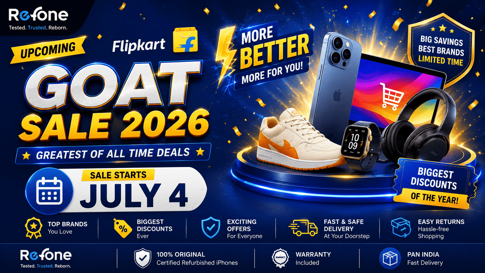 Flipkart Upcoming Sale 2026: Offers and Sale Dates! Live Flipkart Sale 2026: GOAT Sale Coming Soon!