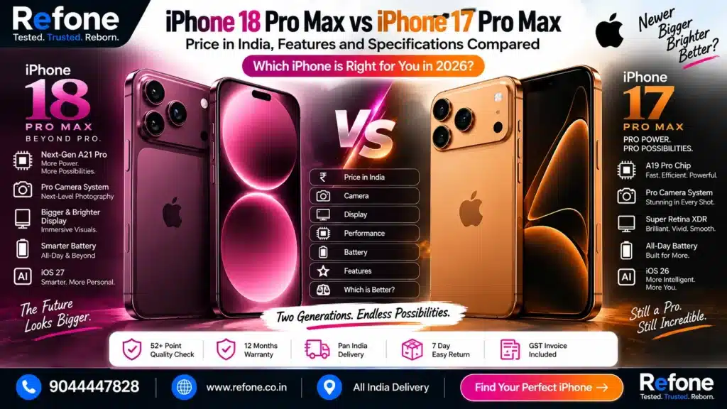 iPhone 18 Pro Max vs iPhone 17 Pro Max: Price in India, Features and Specifications Compared
