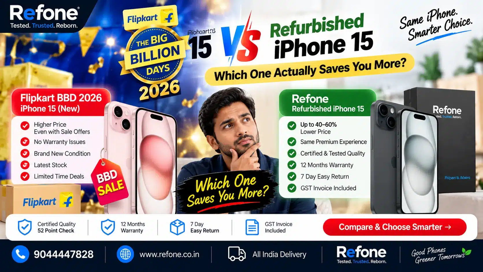 Flipkart BBD 2026 iPhone 15 vs Refurbished iPhone 15: Which One Actually Saves You More?